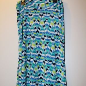 Women's Blue & Green Skirt